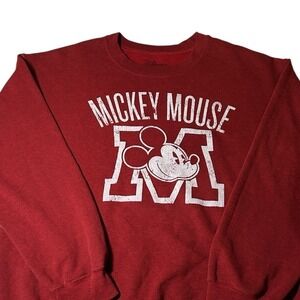 Mickey Mouse Crewneck Pullover Sweatshirt‎ Men's Medium Red
